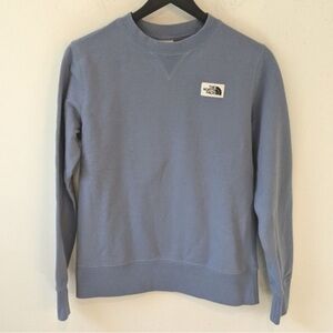 EUC North Face Medium Blue Heritage Patch Crewneck Sweater